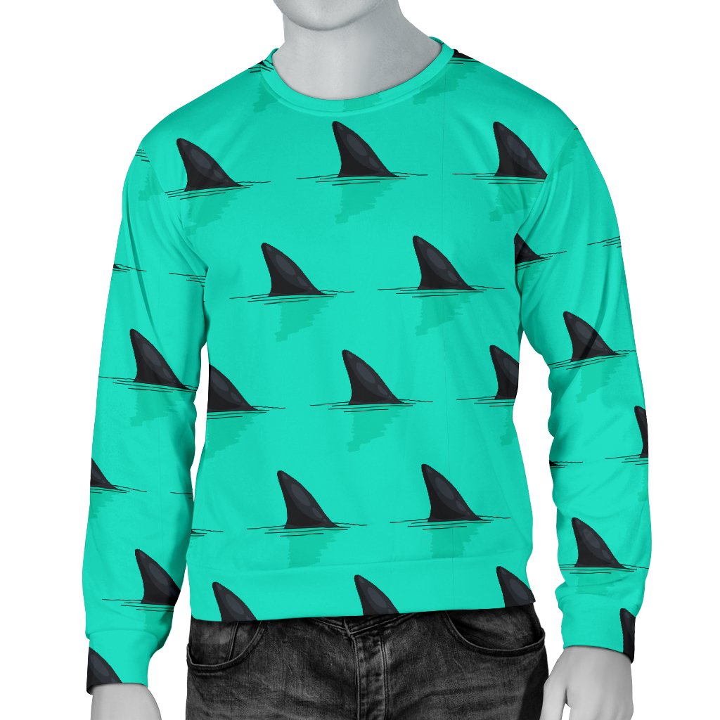 Shark Fin Pattern Men Crewneck Sweatshirt