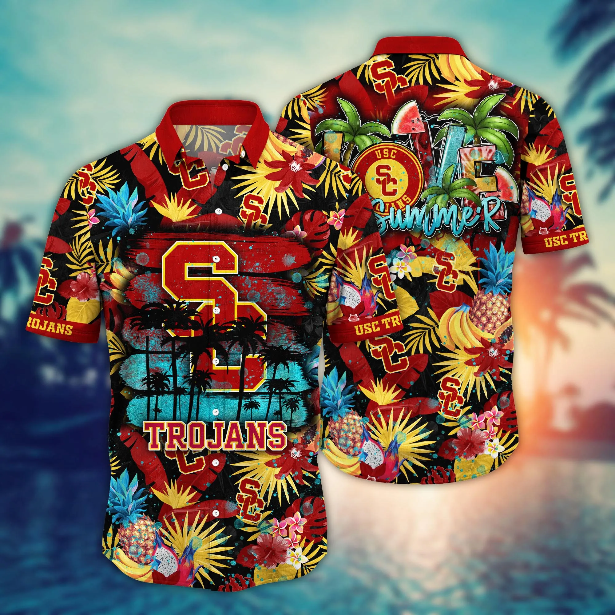 Usc Trojans NCCA Hawaiian Shirt Tropicaltime Aloha Shirt