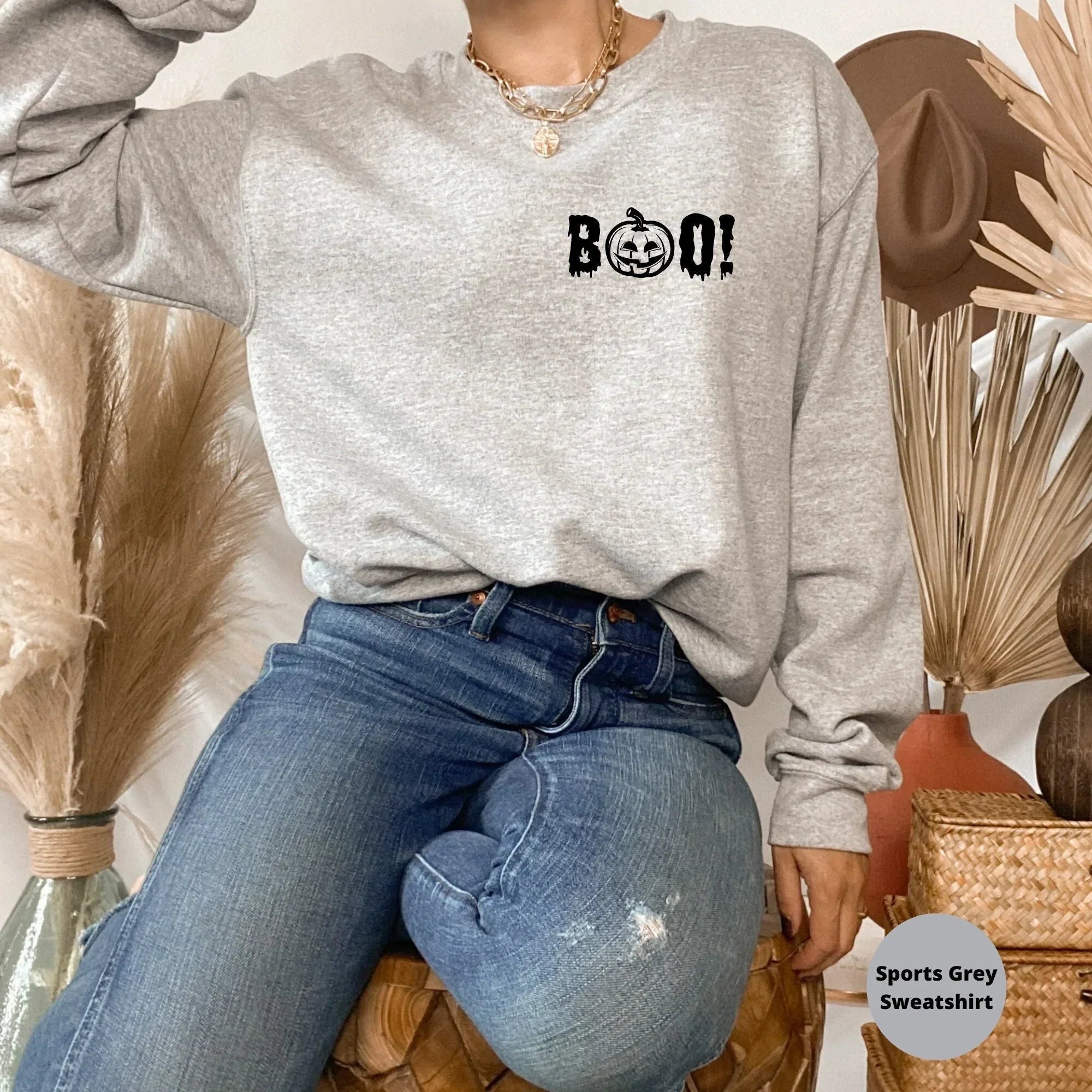 Halloween Sweatshirt, Halloween Crewneck, Boo Pumpkin Halloween Sweater, Funny Halloween Party, Cute Halloween Hoodie, Halloween Shirt X Halloween Collection 2024 Moderndaydecors Fashion