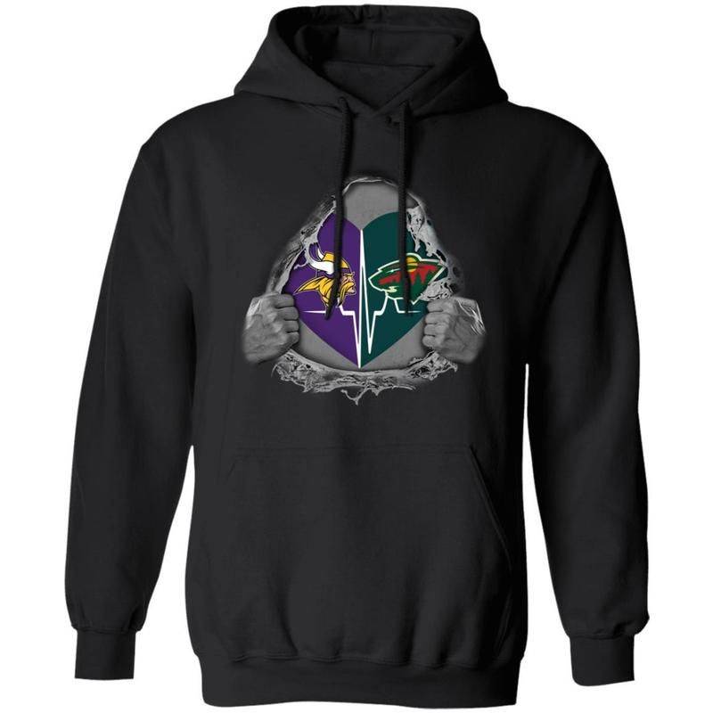 Minnesota Vikings And Minnesota Wild In My Heart Hoodie For Fans Va09