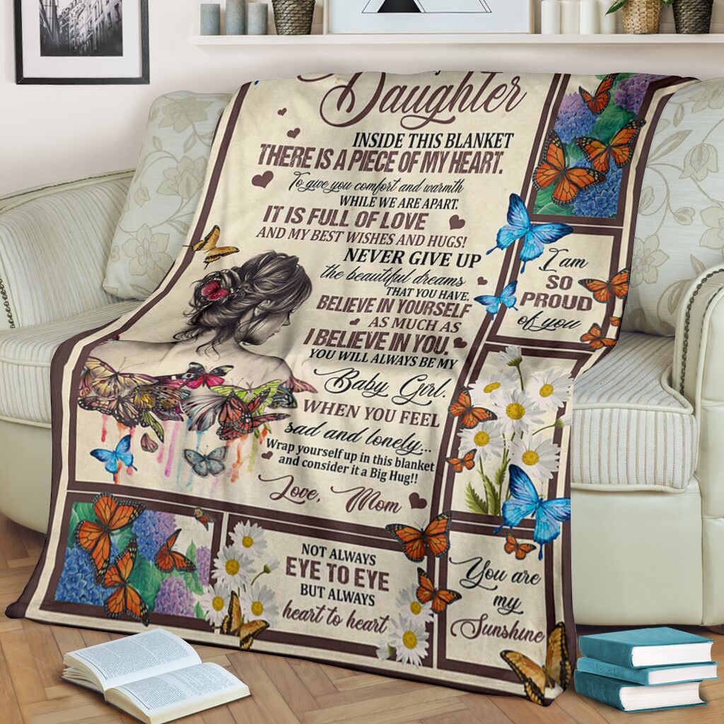 To My Daughter Butterflies Blanket, Baby Girl When You Feel Special Gift For Daughter From Mom Birthday Gift Home Decor Bedding Couch Sofa Soft