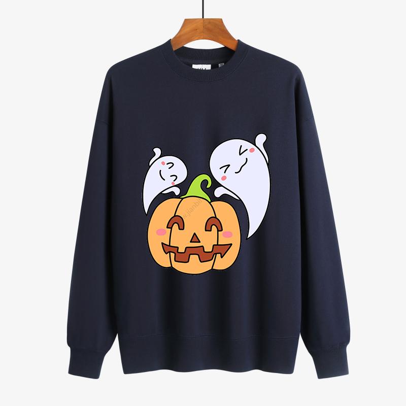 Crew Neck Sweater Pumpkin Ghost Sweatshirts Kawaii Clothes Winter Clothes Women Pullover Graphic Sweatshirts alx