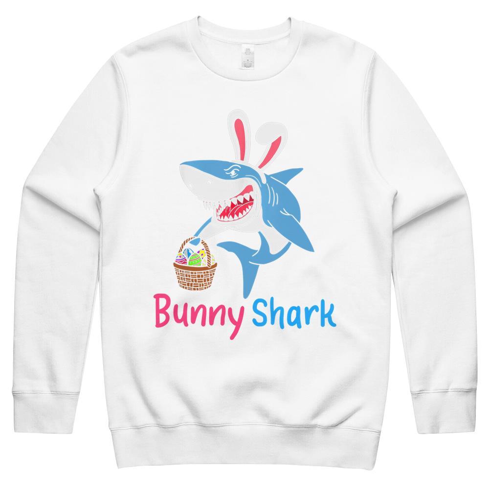 Bunny Shark Clothing Funny Easter Egg Hunting Crewneck Sweatshirt