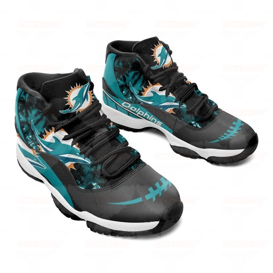 Miami Dolphins Air Jordan 11 Sneakers – High Top Basketball Shoes For Fan Wh36