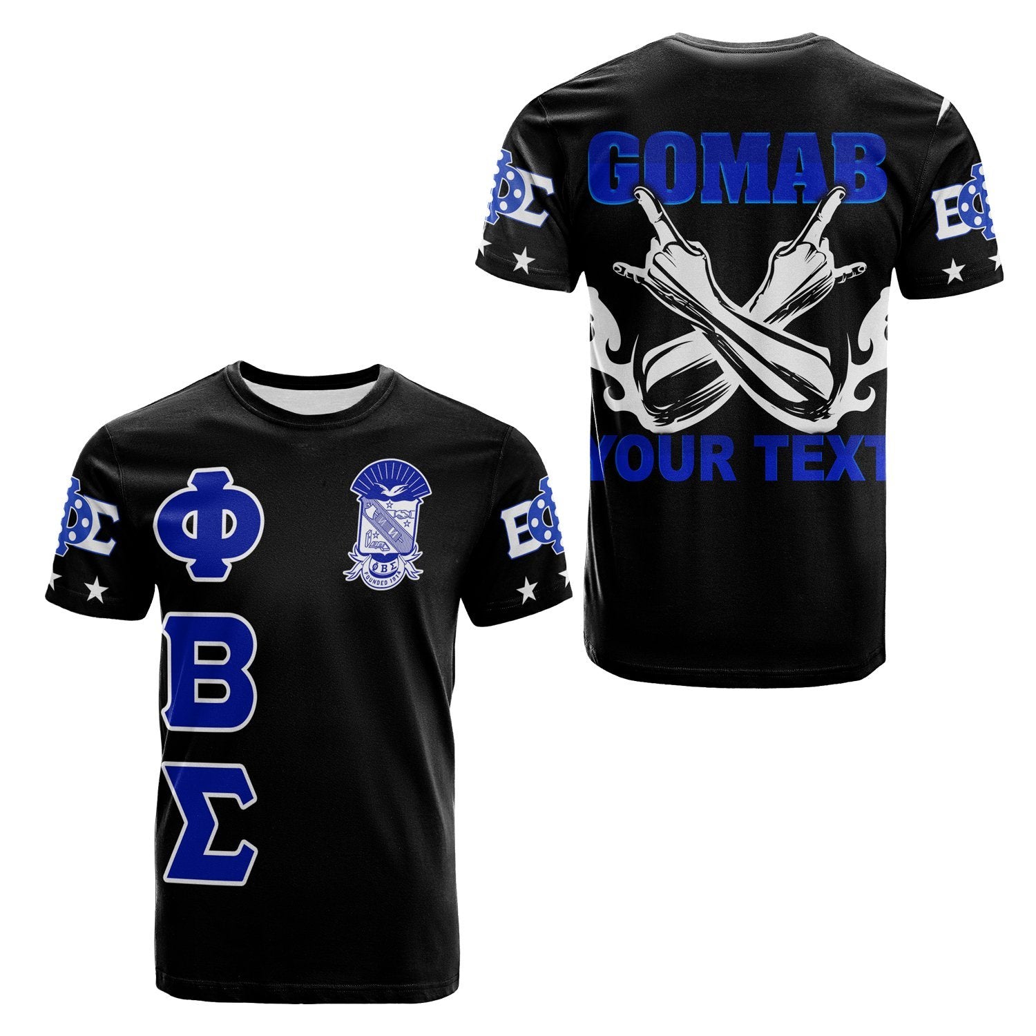 (Custom Personalised) Phi Beta Sigma Letters Greeklife T-Shirt Lt13