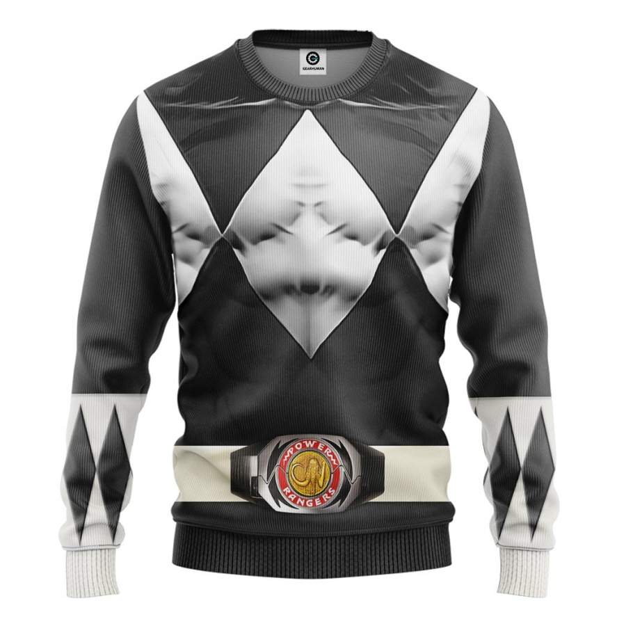 Mighty Morphin Black Power Rangers Custom Sweatshirt Apparel