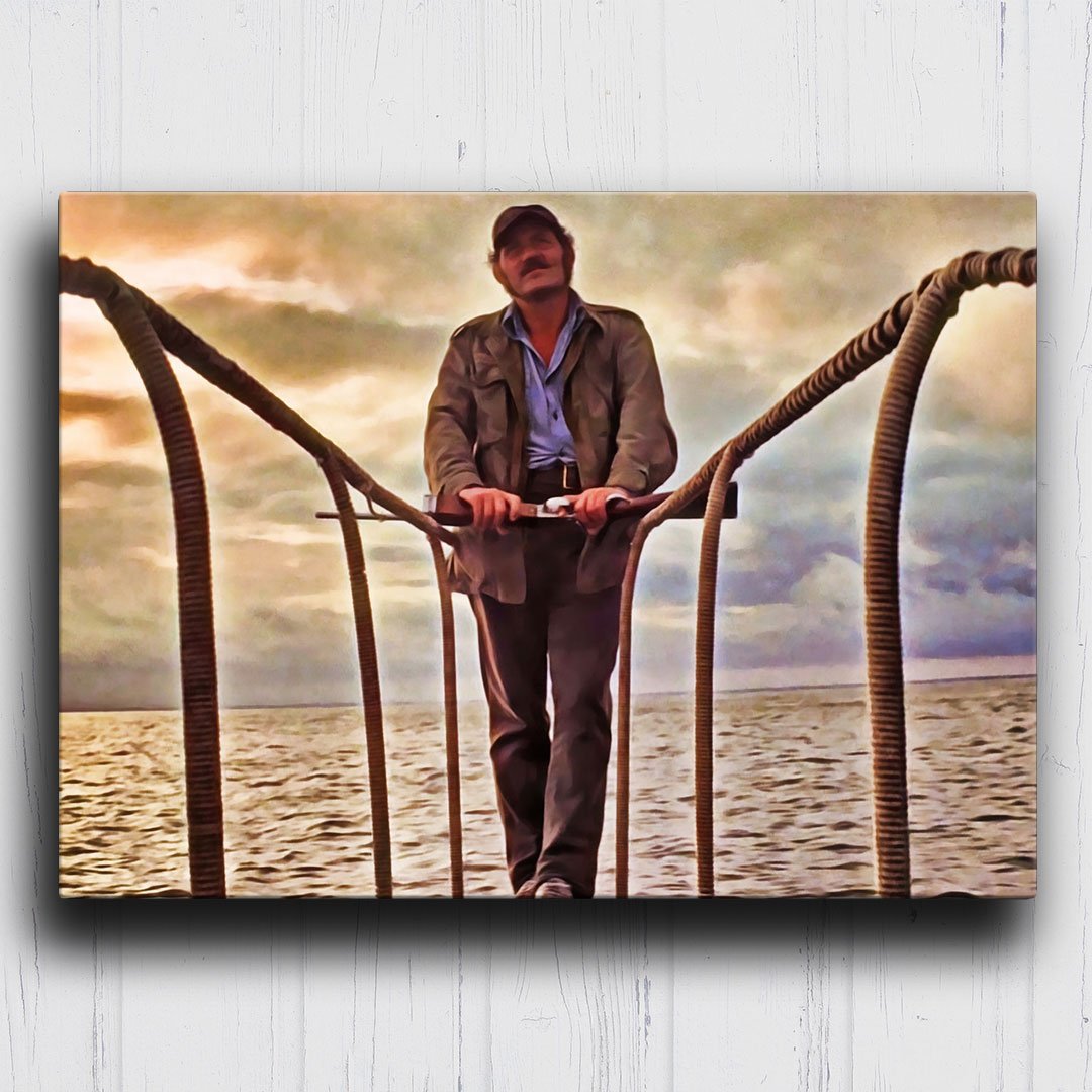 Jaws Quint Standing Sunset Canvas Sets Wall Art