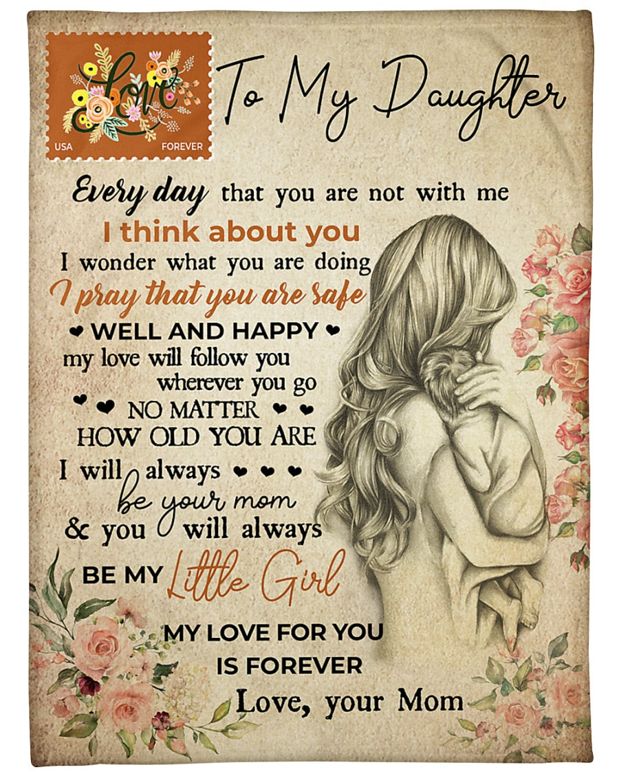 To My Daughter Fleece Blanket – My Love For You Is Forever Gift For Daughter From Mom Birthday Gift Home Decor Bedding Couch Sofa Soft And Comfy Cozy