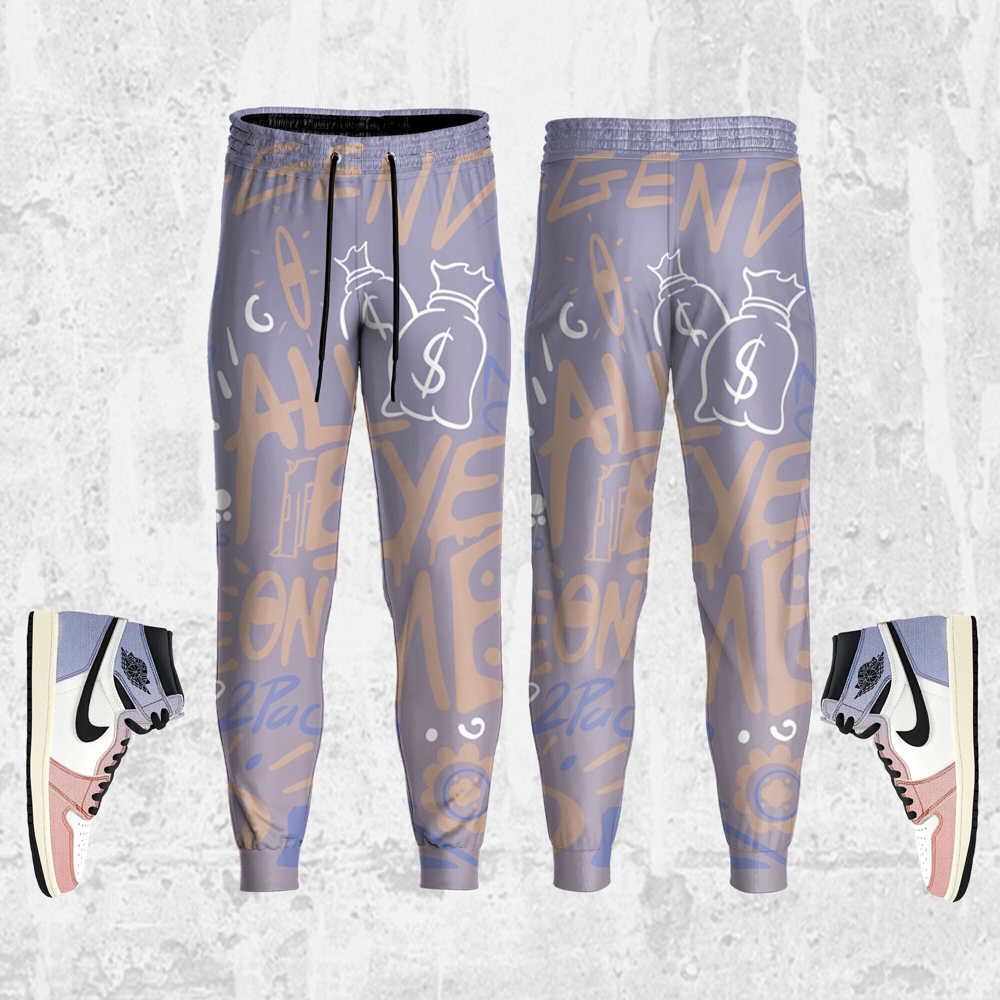 Doodle Eye ST Unisex Sneaker Pants match Jordan 1 High Skyline Outfit Sneaker, Pants match Jordan