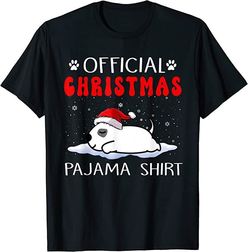 Bull Terrier Dog Official Christmas Pajama Puppy Funny Xmas T-Shirt