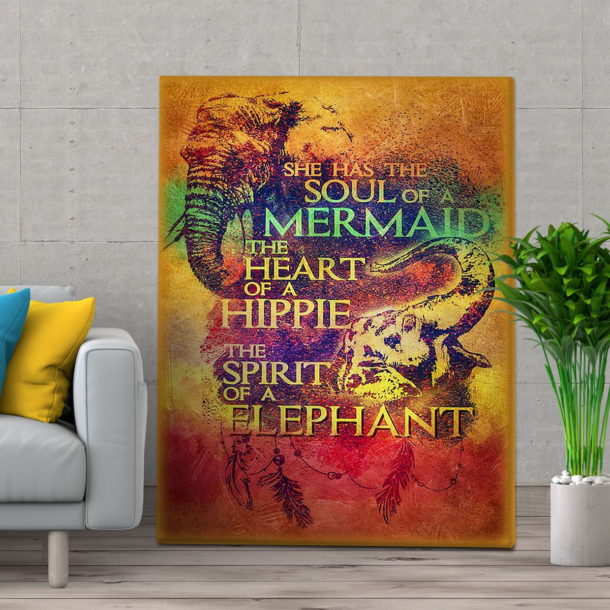 Personalized The Spirit Of Elephant Perfect Gifts – Canvas Poster Wall Art