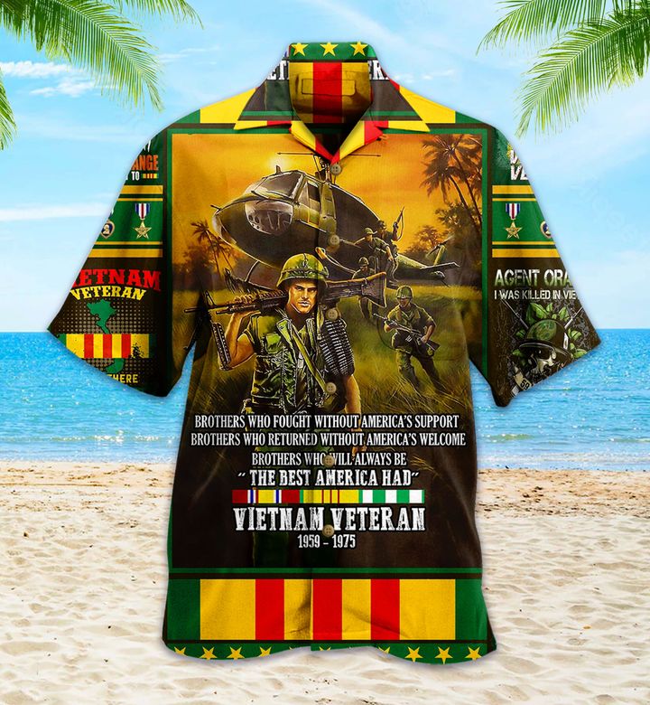 Vietnam Veteran Brother Who Fought Whithout Americas Support Yellow Green Hawaii Shirt Ha59686