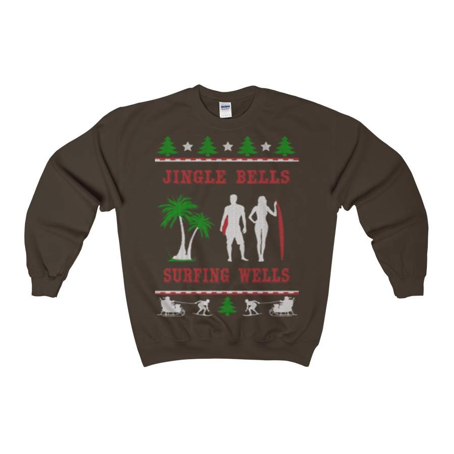 surfing well ugly christmas sweatshirt