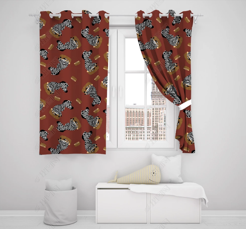 3D Hand Drawn Animal Zebra Curtains And Drapes Lqh 256