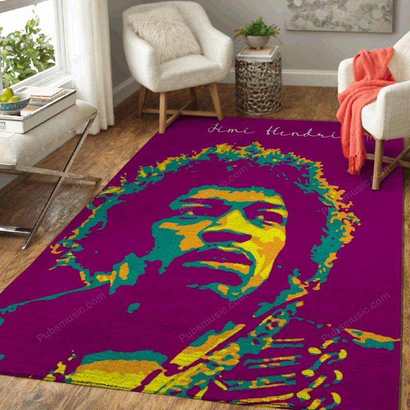 Jimi Hendrix v2 – Music Pop Art Area Rug Carpet