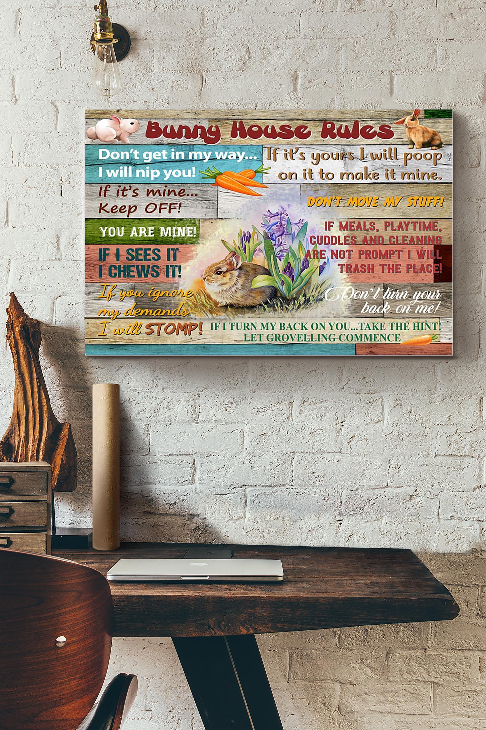 Bunny House Rules Rabbit (Unframed) Poster