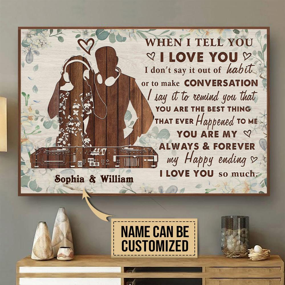 Aeticon Gifts Personalized Dj Couple Floral When I Tell You Canvas Mom Dad Gift Home Decor