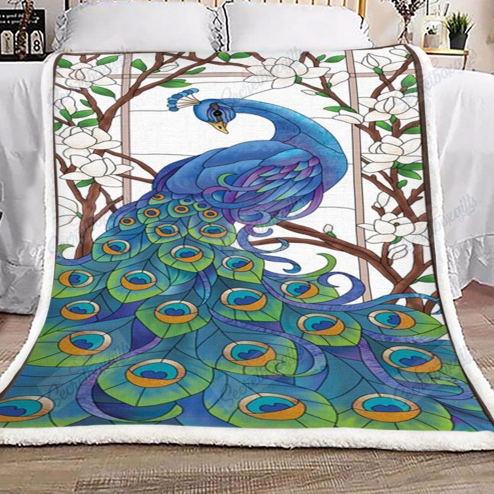 Peacock Flower Gs-1205Tp Fleece Blanket