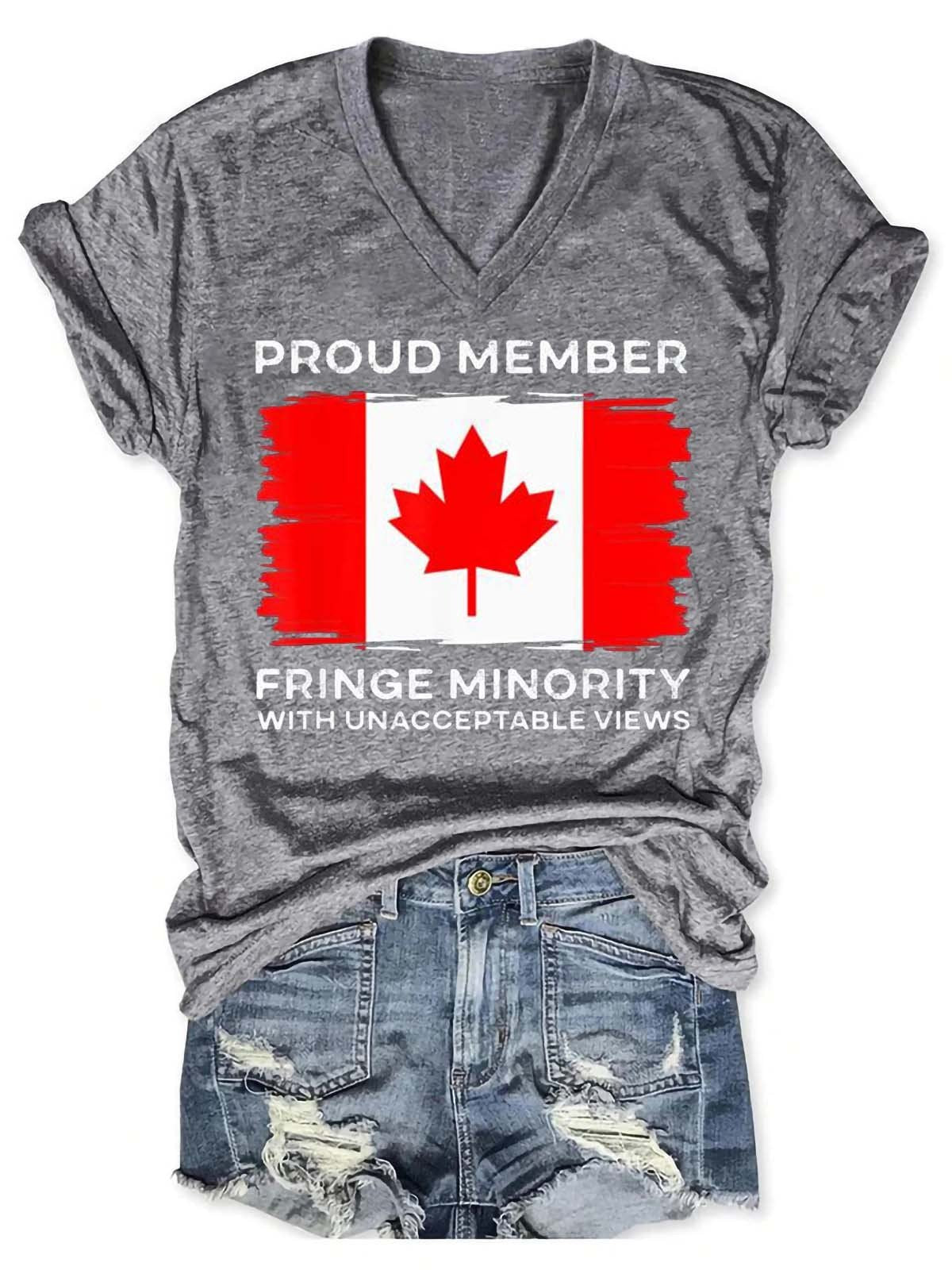 Women Proud Member Fringe Minority With Unacceptable Views Trucker V-Neck