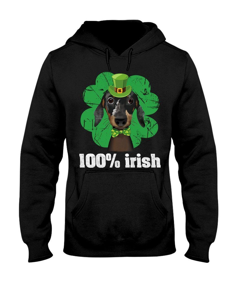 Dachshund Puppy 100% Irish Shamrock For St.Patrick’S Day Gifts For Dog Lovers Hoodie