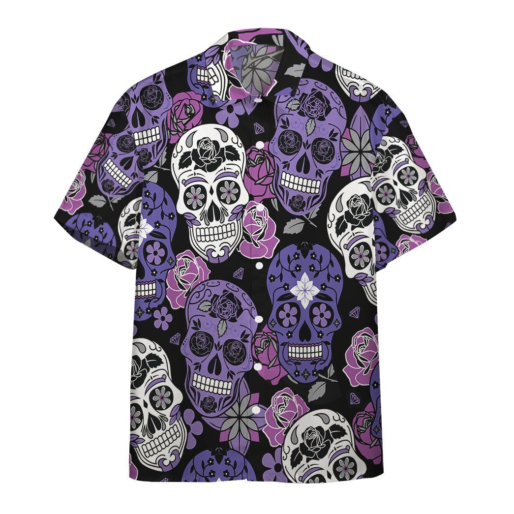 Purple Sugar Skulls Hawaii Shirt For Men Women Adult Ha95227