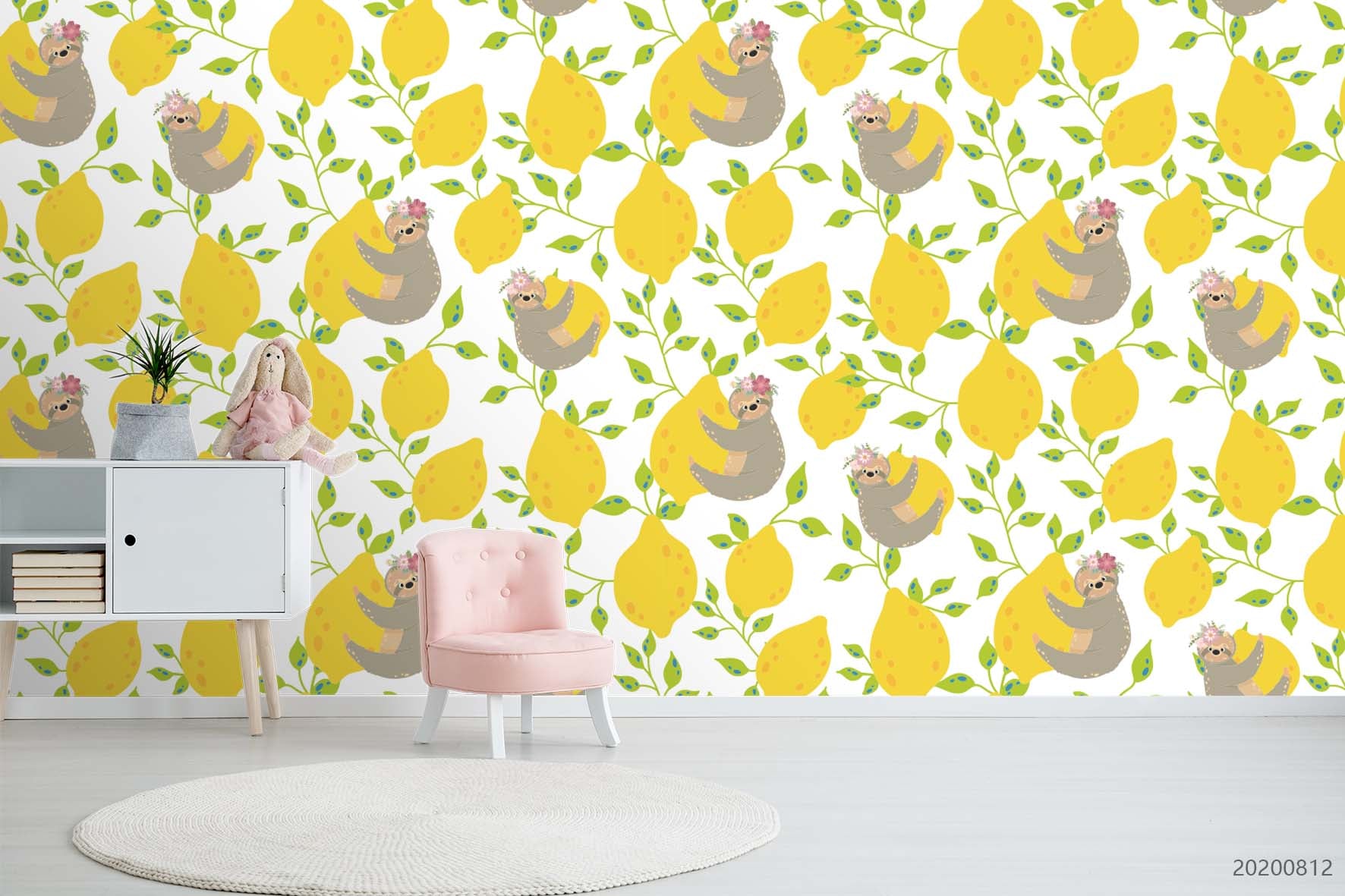 3D Hand Sketching Fresh Lemon Animal Wall Mural Wallpaper Lxl 1098