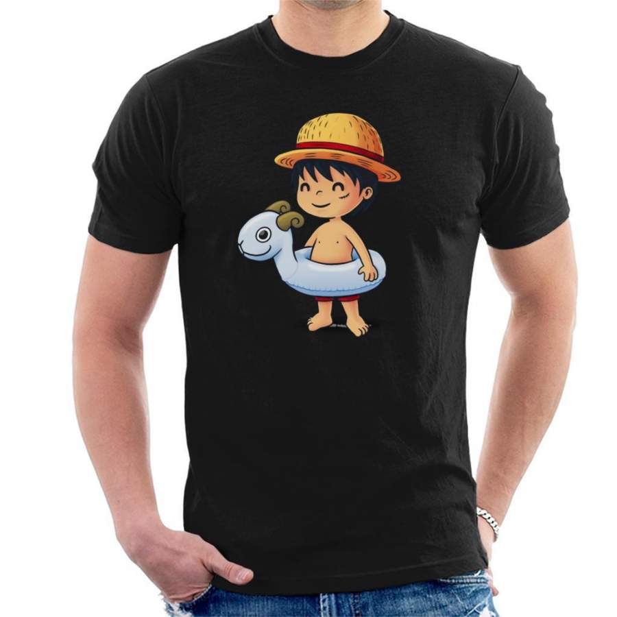 One Piece Cute Beach Monkey D Luffy Men’s T-Shirt