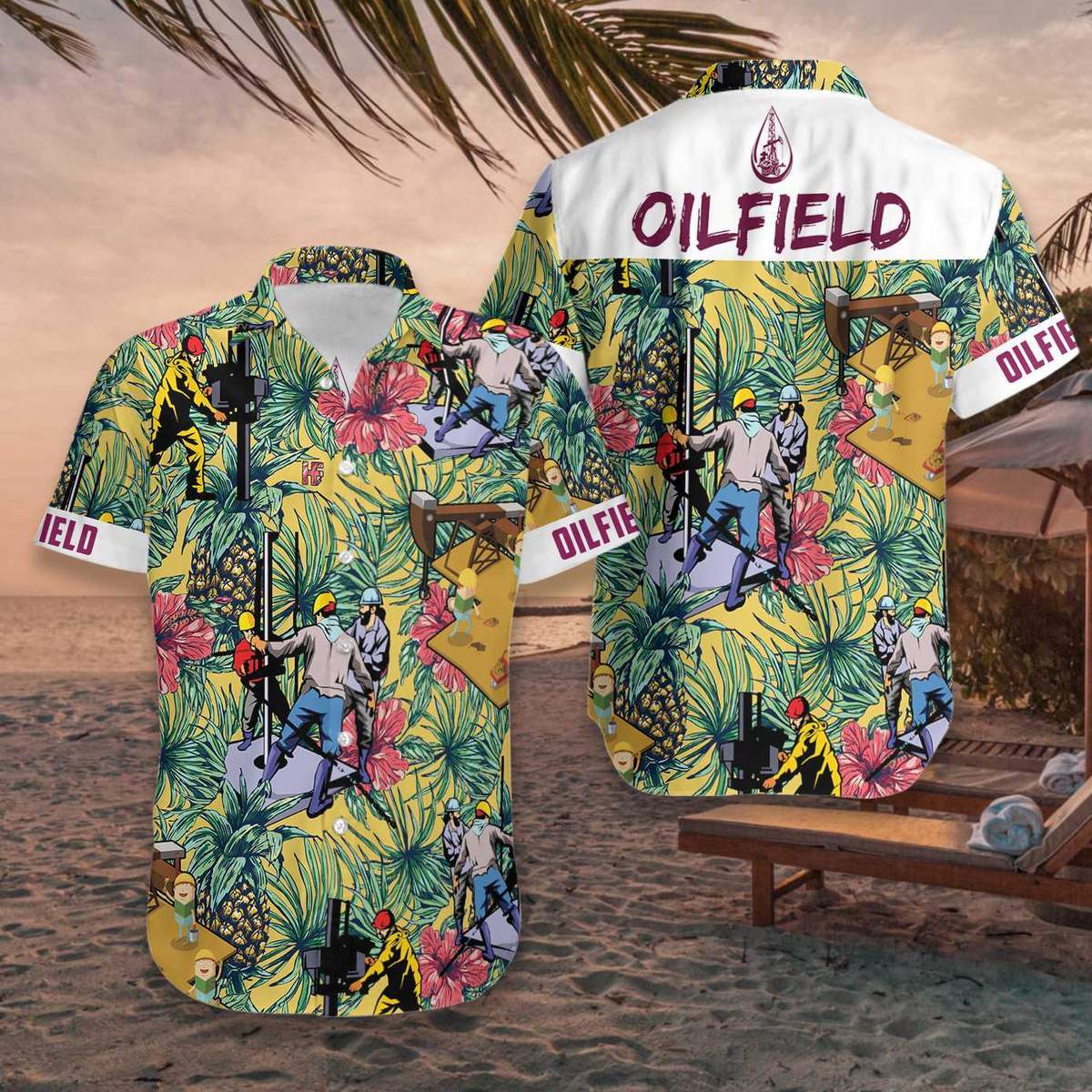 Oilfield Pineapple Seamless Pattern Hawaii Shirt For Men Women Adult Ha61273