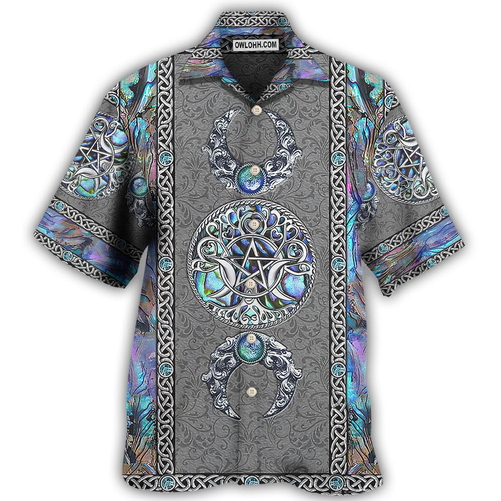 Wicca Mystery Spirit Triple Moon Witch – Hawaiian Shirt  – Owl Ohh