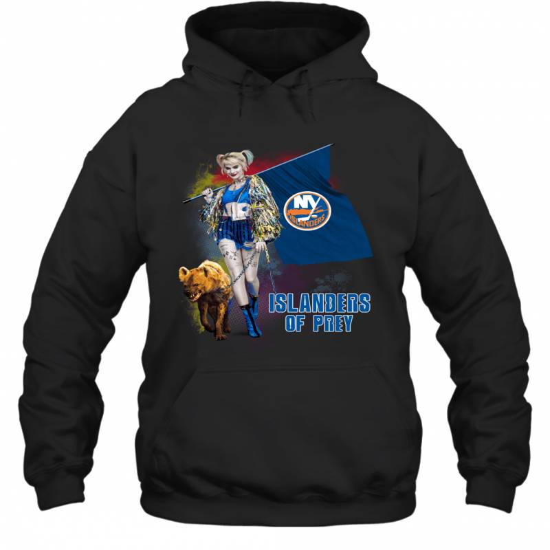 Harley Quinn flag New York Islanders Of Prey Hoodie