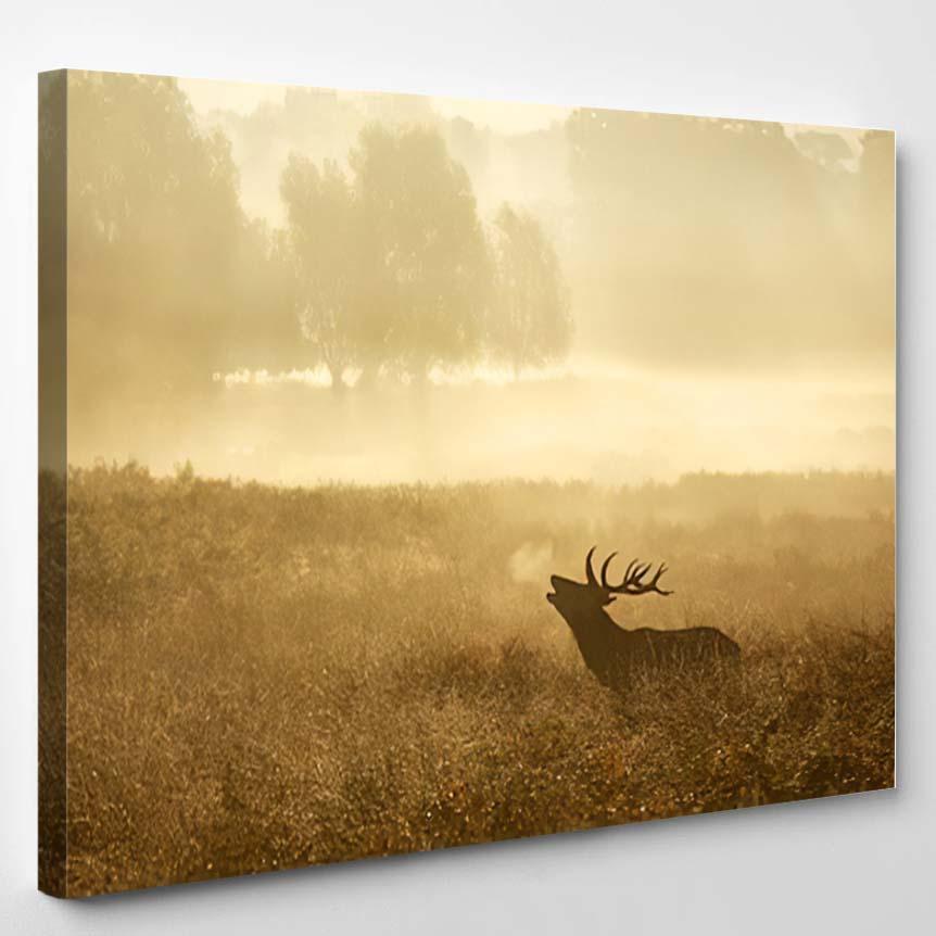 Red Deer Stag Silhouette 1 – Deer Animals Canvas Print