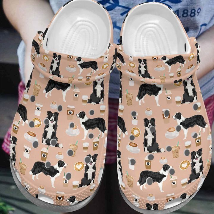 Personalized Border Collie Dog Lovers Coffee Crocsy Shoes For Mens And Womens