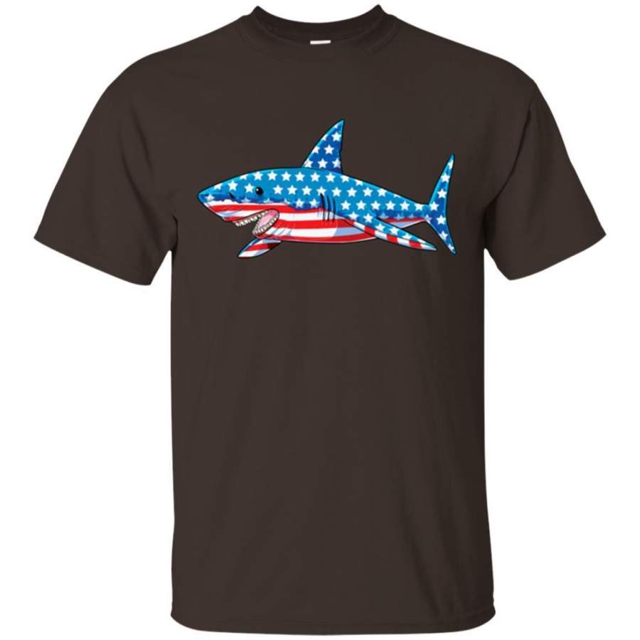 AGR Shark American Flag T Shirt 4th Of July Kids Boys Jawsome Jaq T-shirt