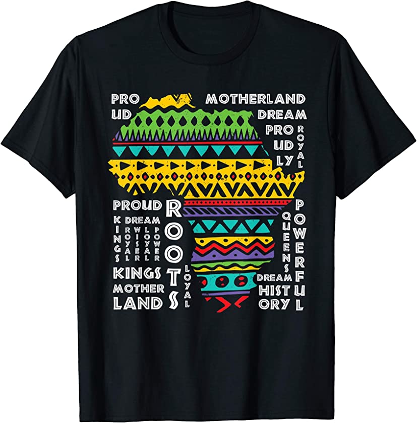 Africa Map Traditional Dashiki Pattern Art African Pride T-Shirt