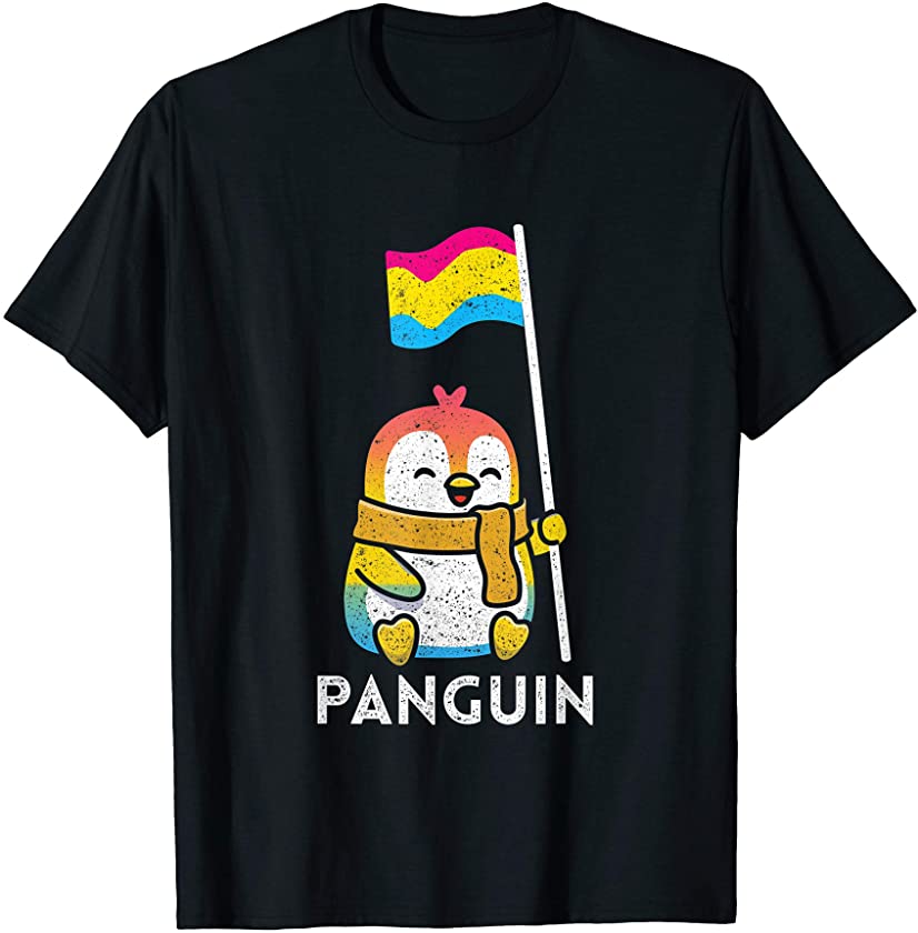 Pansexual Flag Pan Pride Penguin Gift Pansexual T-Shirt