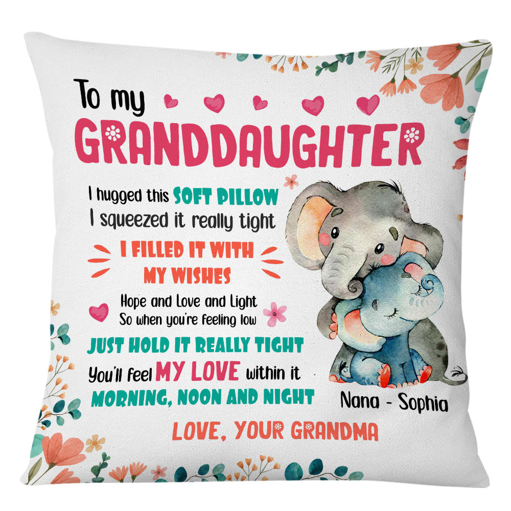 Personalized Elephant Mom Grandma To Daughter Granddaughter Son Grandson Pillow Ap11 95O28