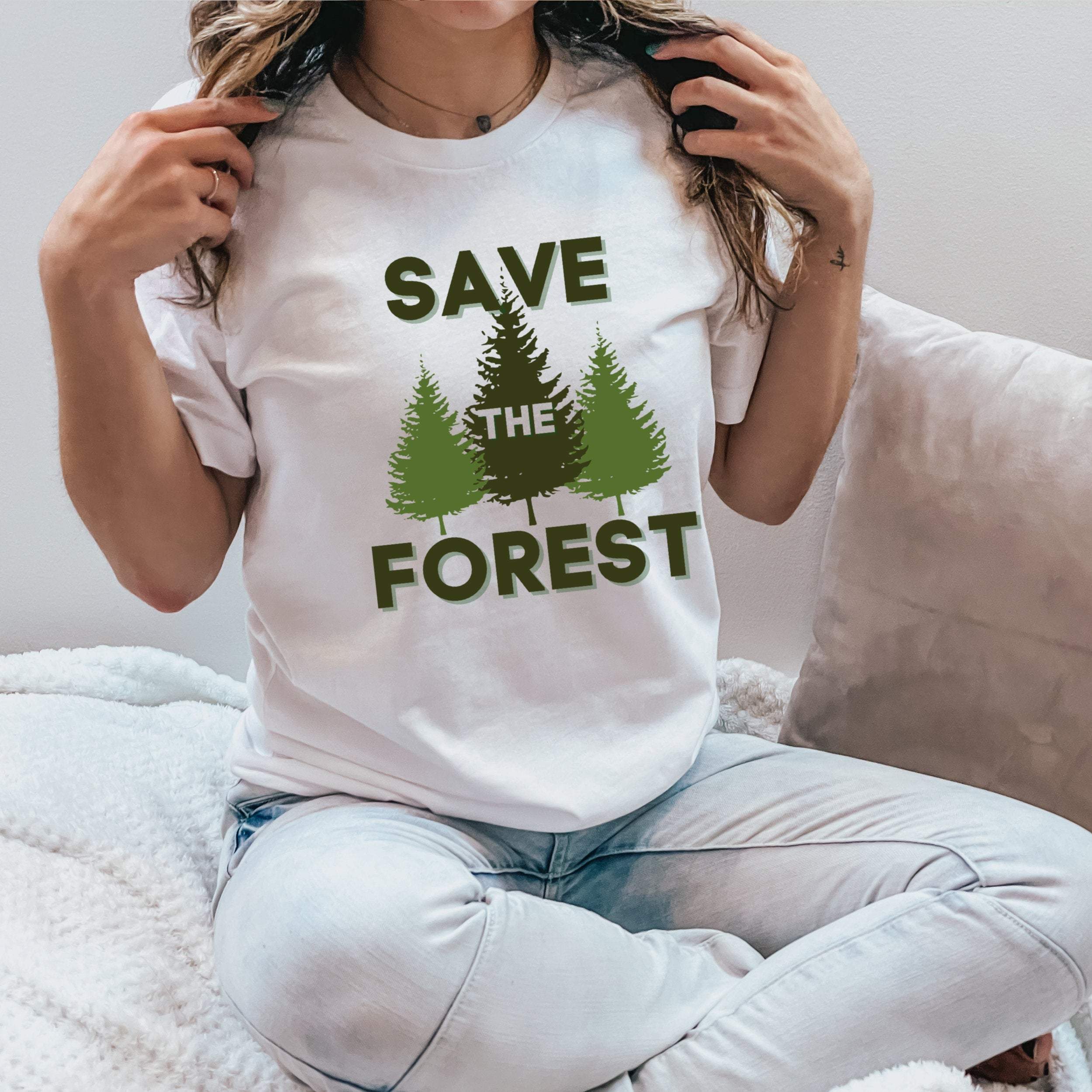 Save The Forest, Friend Of The Forest, Rabbit Shirt, Hare, Save The Earth, Gift For Her, Forest, ,Gift For Him, Nature Lover, Earth Day Unisex T-Shirt Hoodie Sweatshirt Size S-5Xl