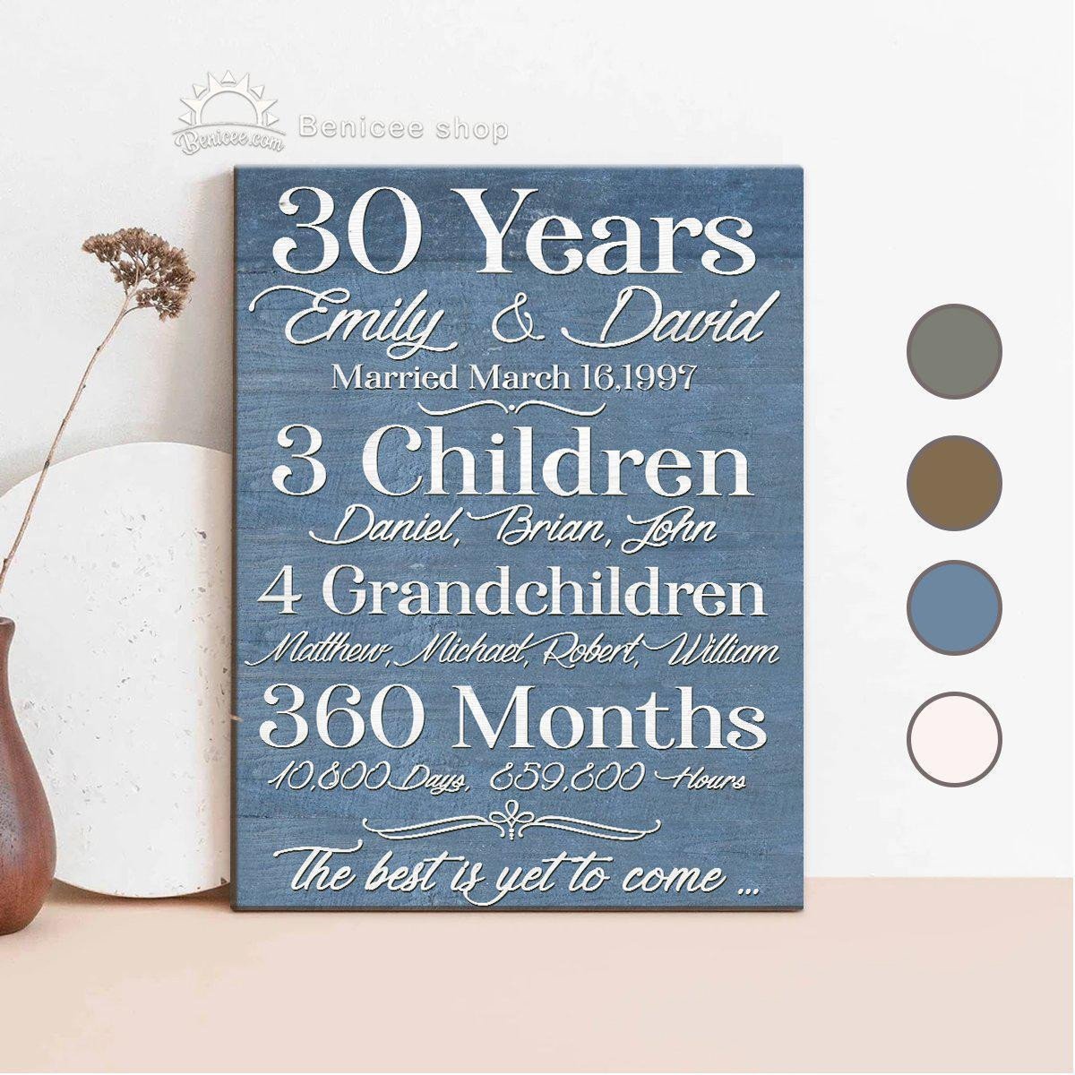 30Th Wedding Anniversary Gift Ideas For Couples Personalized Gift For Couples Wall Art Canvas The Best Is Yet To Come Gift For Family, Wall Art Decor, Canvas Print, Home Decor