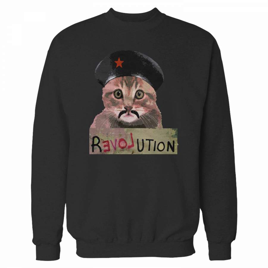 Revolution Love Kitten Funny Che Guevara Cat Activist Sweatshirt