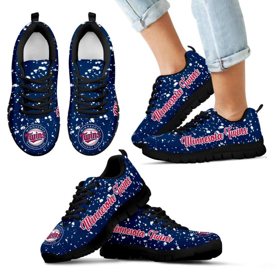 Christmas Snowing Incredible Pattern Minnesota Twins Sneakers