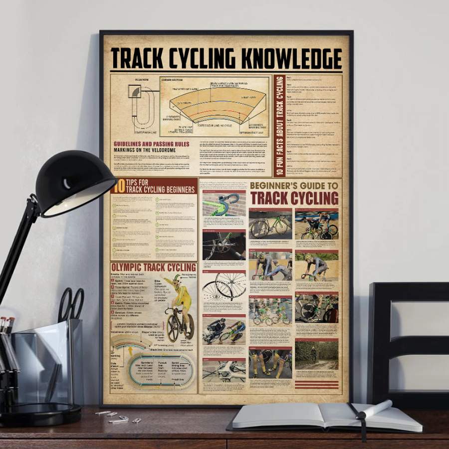 Wozoro Unframed Poster Track Cycling Knowledge Size 11×17, 16×24, 24×36 inch