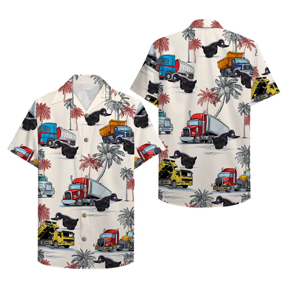 Trucker Truck Pattern Hawaiian Shirt Ha32905