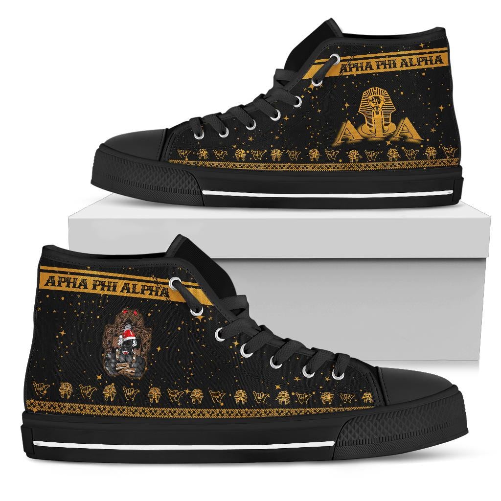 Wonder Print Footwear – Alpha Phi Alpha Ape Christmas High Top Shoe Lt10