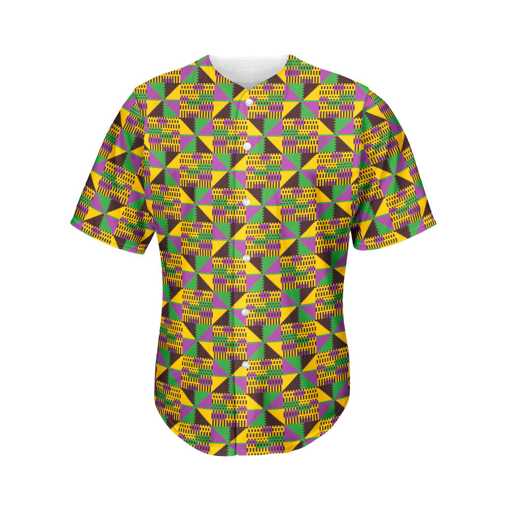 African Kente Pattern Print Men’S Baseball Jersey 3D Print