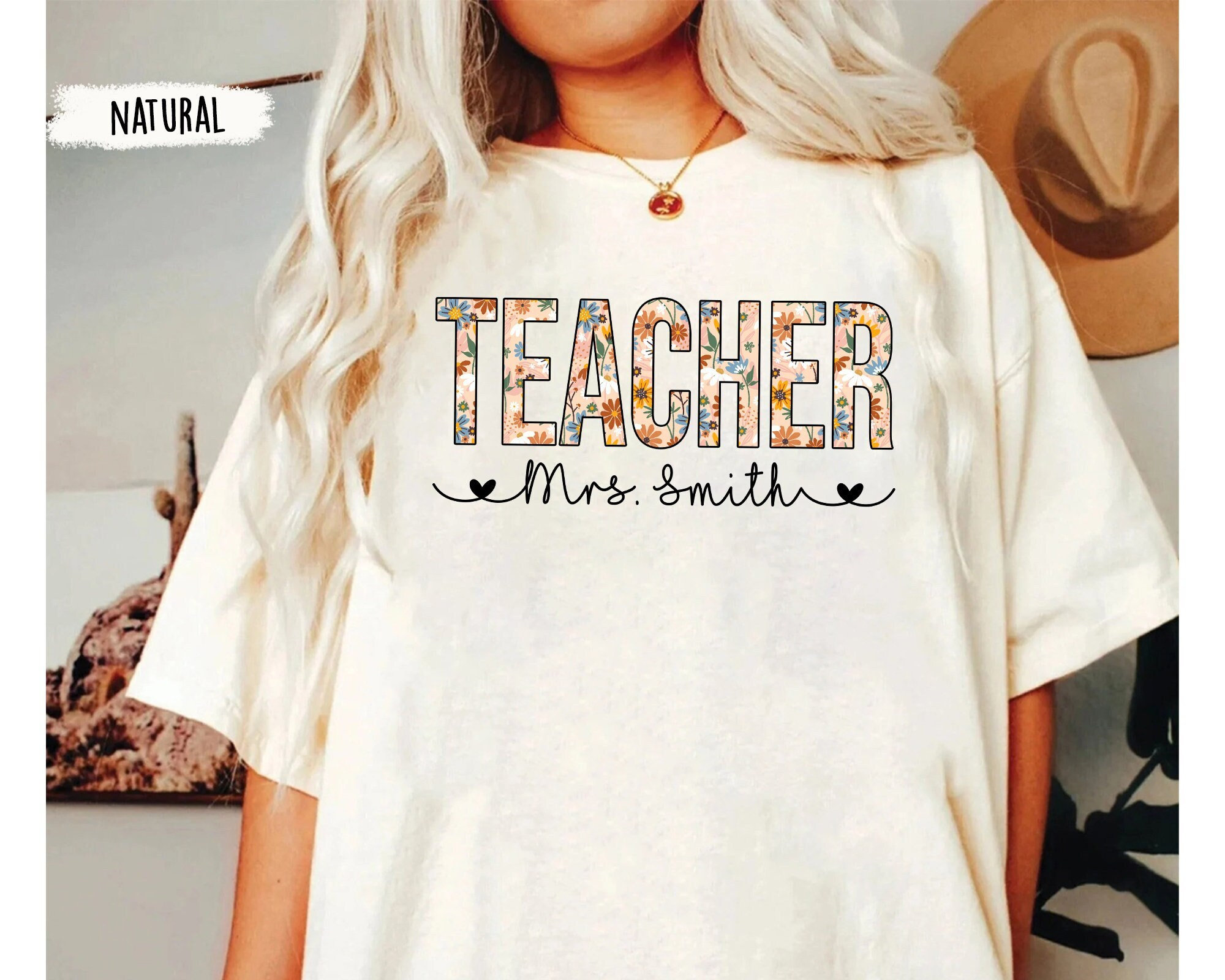 Teacher Shirts for Women, Custom Name Teacher Shirts, Back To School Teacher, Teacher First Day Of School, New Teacher Gifts, Teacher Outfit