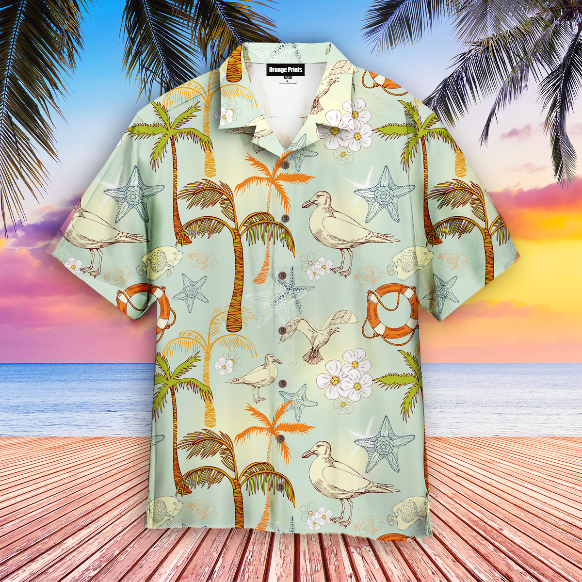 Retro Palm Tree On Beach Aloha Hawaii Shirts For Men Women Ha60555