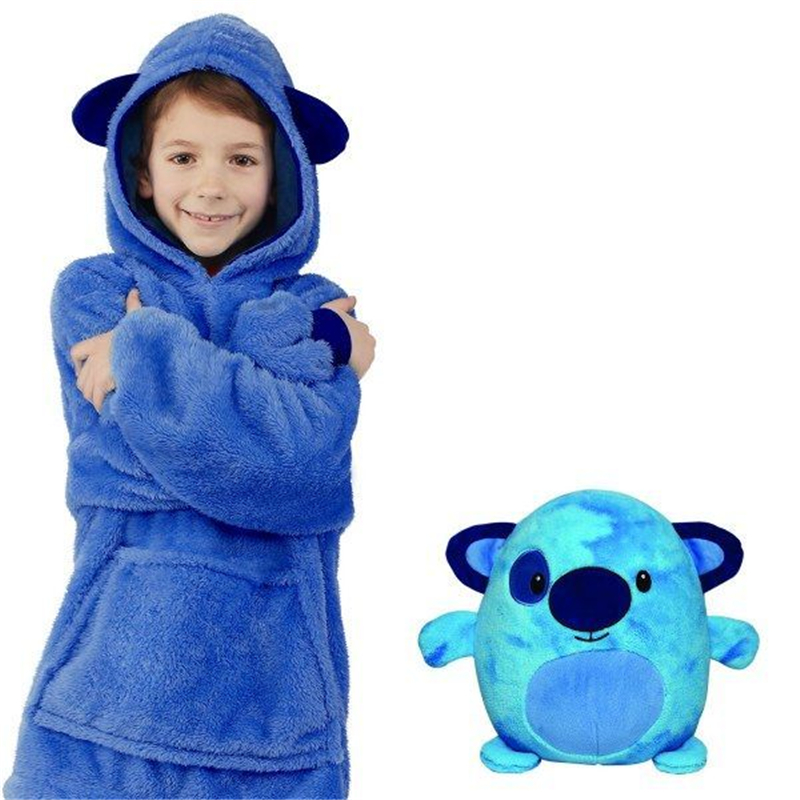 Baby Boy Girl Pet Folded Hoodie Blanket Warm Fleece Baby Oversized Hoody Robe Outfits Child TV Sweatshirt Blanket Cartoon alx