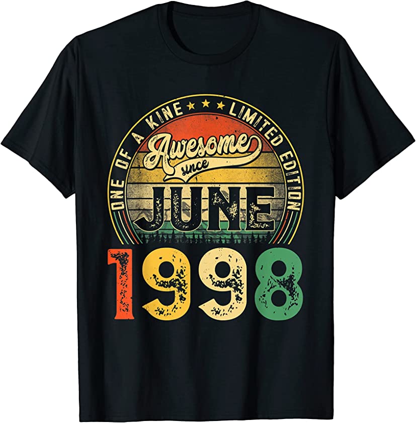 Vintage June 1998 23rd Birthday Decorations Funny Men Women T-Shirt