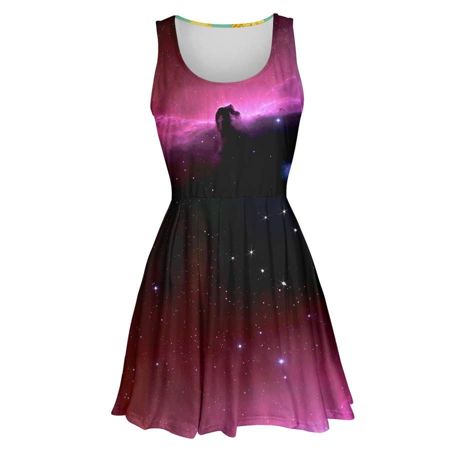 3D All Over Printed Skater Dress – Horsehead Nebula