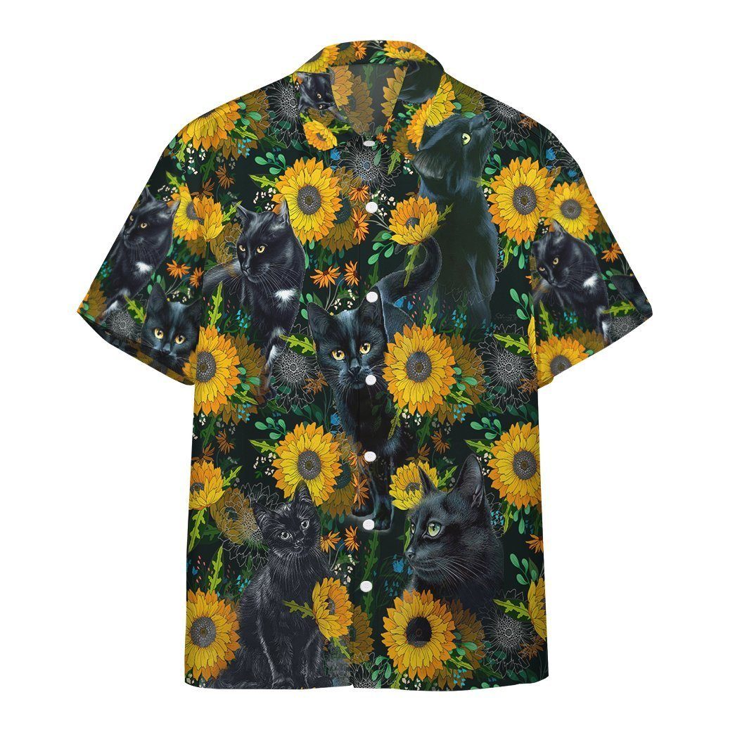 Black Cat All Over Printed Hawaii Shirt Ha95115